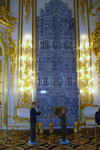 a porcelain heater in Catherine's Palace