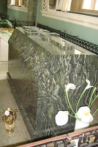 a jasper coffin for a tsar, notice the Russian cross on the top.