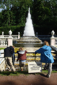 watching bubbles flow down the pyramid fountain