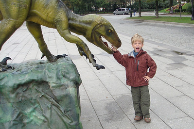 sadly, the kids were attacked by a dinosaur in a park in St. Pete