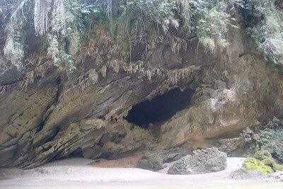 there are lots of caves and sandy beaches, but it was too cold