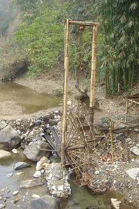 a bamboo water wheel