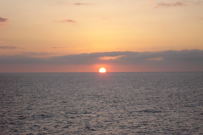 the setting sun as we cross the equator