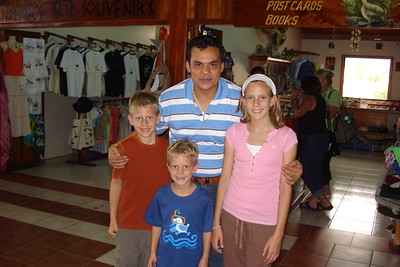 at the airport with Octavio, our favorite waiter, he was heading home to see his wife and three daughters