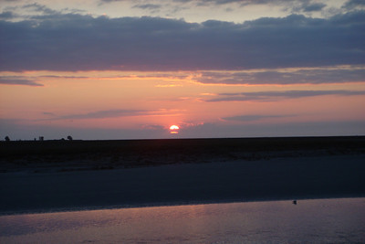 watching the sun set at Mont St. Michel