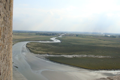 a view from Mont St. Michel during low tide