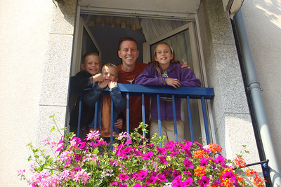 the view from our hotel, with our new spiffy haircuts