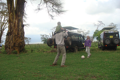 a little soccer after a lunch break
