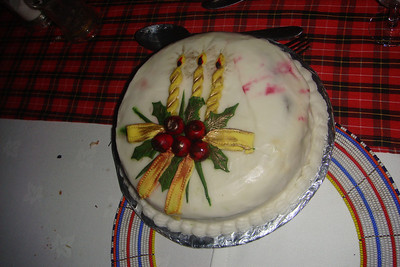 we don't know how the cooks were able to make this beautiful cake in the camp ktichen