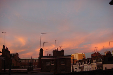 sunset from the back window of our hotel room