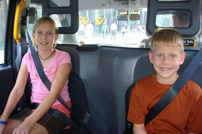 riding backwards in a cab is great fun