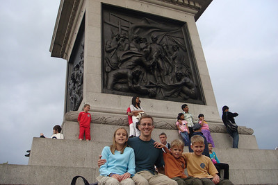 posing at Trafalgar Square