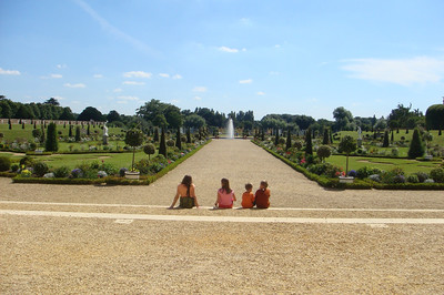 the formal gardens at Hampton Court