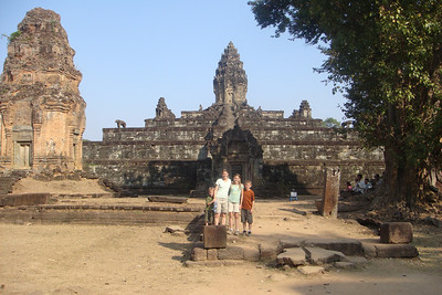 posing outside Preah Khan temple