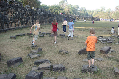 scattered ruins at the elephant terrace