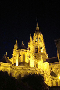 Bayeux Cathedral at night
