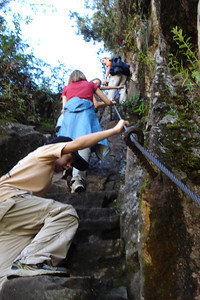 ascending the 1,200 feet to the top