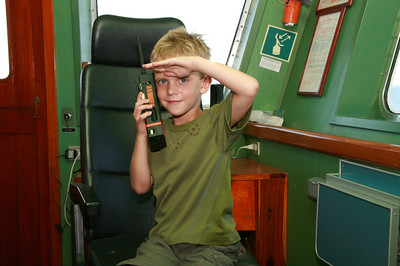 Benji on the bridge of the Galapagos Explorer II