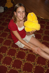 the kids learned how to make towel animals at the towel folding class