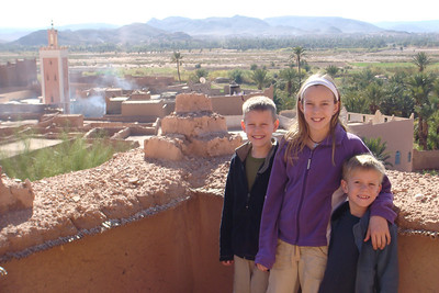 a view of the Ouarzazarte river valley from the kasbah