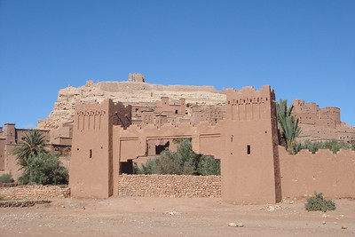 the Ait Bin Haddou kasbah has been partially restored by UNESCO