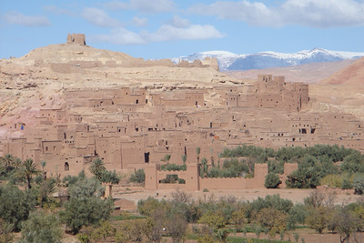 the Ait Bin Haddou kasbah in the foothills of the High Atlas Mountains