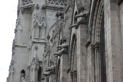 the water spouts are Ecuadorian animals instead of European gargoyles