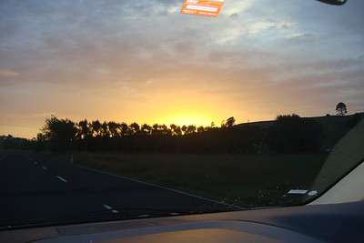 the sunrise as we made our way to Hot Water Beach