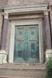 a still standing bronze Roman door