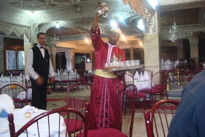 aerating the Moroccan mint tea with the high pour