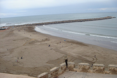 looking at Rabat's beach from the fortified kasbah walls