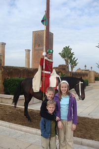 guards in traditional dress at the Mohammad V Mausoleum
