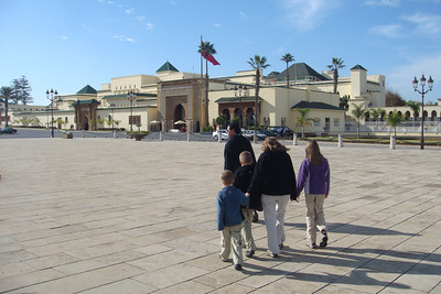 walking towards the King's Palace in Rabat