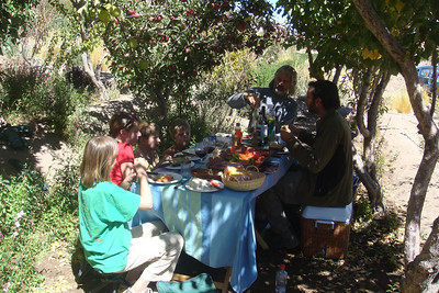 we stopped for a picnic in an apple orchard with our guides Sergio and Gonzalo