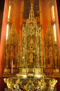 this massive monstrance is part of a procession every Holy Week