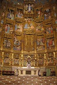 an amazing golden screen behind the altar