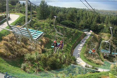 coming up the lift are luging