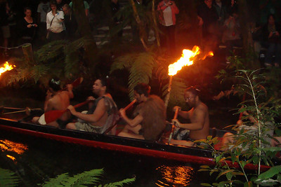 some Maori warriors arriving for the show