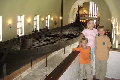 posing at the Viking ship museum