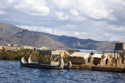 a couple of reed boats, they are still used by the men in the villages