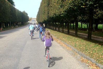 riding bikes at Versailles