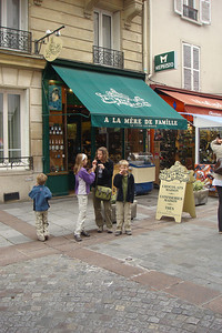 enjoying some chocolates at Rue Cler