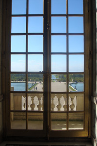 views of the garden from the Hall of Mirrors