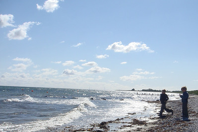 skipping rocks into the sea