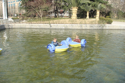 playing around in the paddle boats in the French Concession