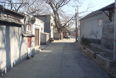 the streets of the hutongs are simple because the houses have inner courtyards