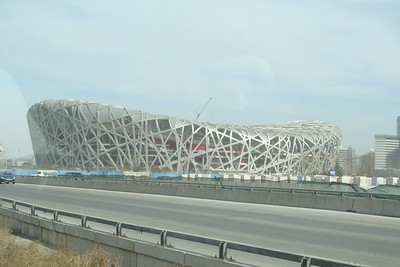 the Beijing Olympic stadium know as the "Bird's Nest"