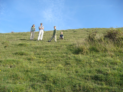 on the way up a mound on Martin Down