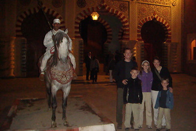 posing with a Berber horse at the Fantasia show