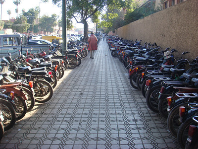 a Marrakesh moped parking lot